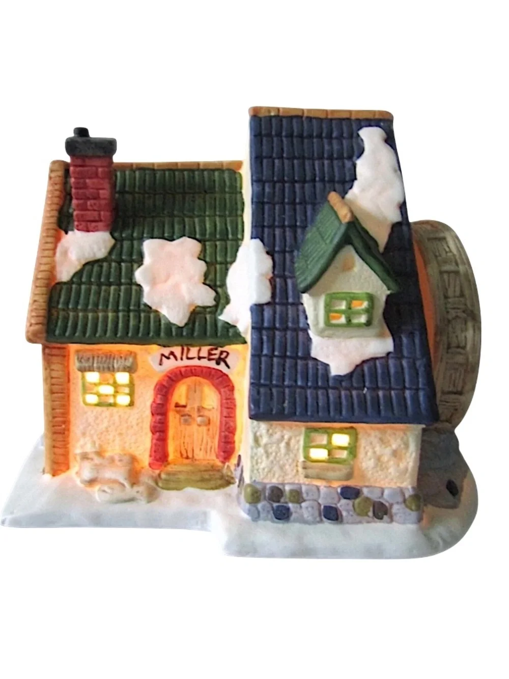 Vintage Holiday Village Illuminated House Porcelain OurTown Series 1992